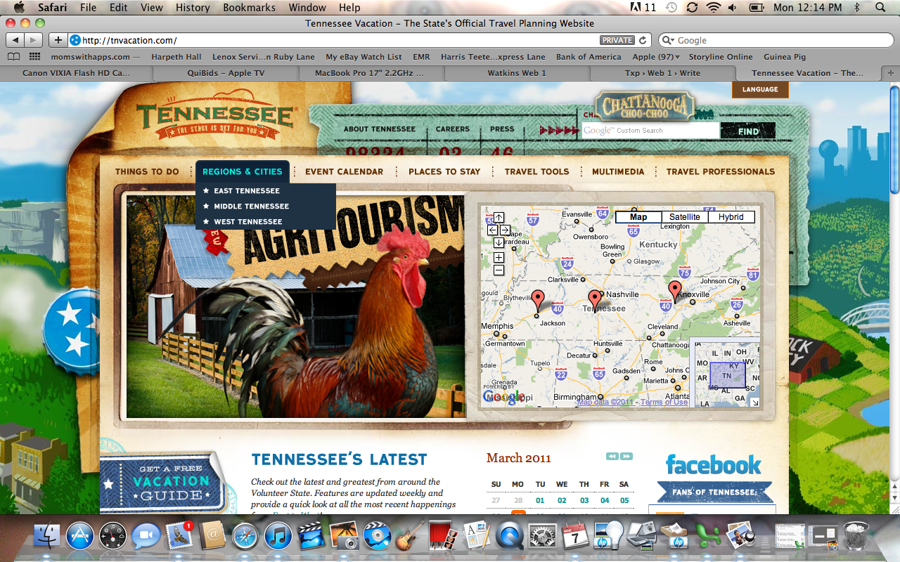 A tourism site for Tennessee.