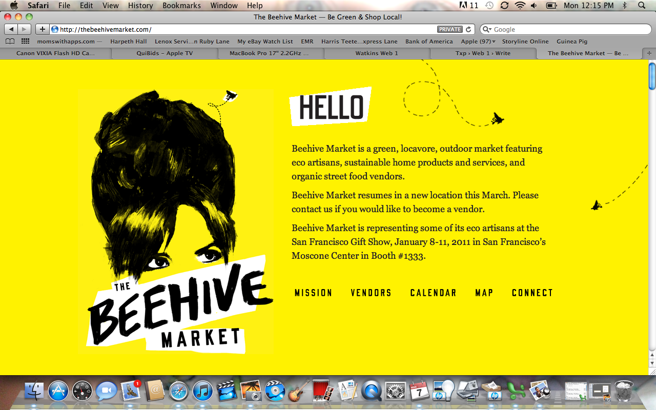 A bright informational site for a seasonal market.