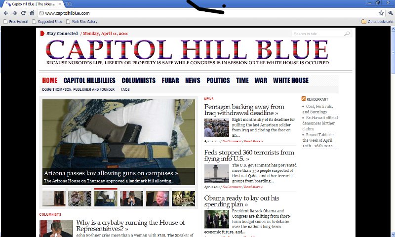 This is another website for political junkies, but one that's very cluttered and busy.